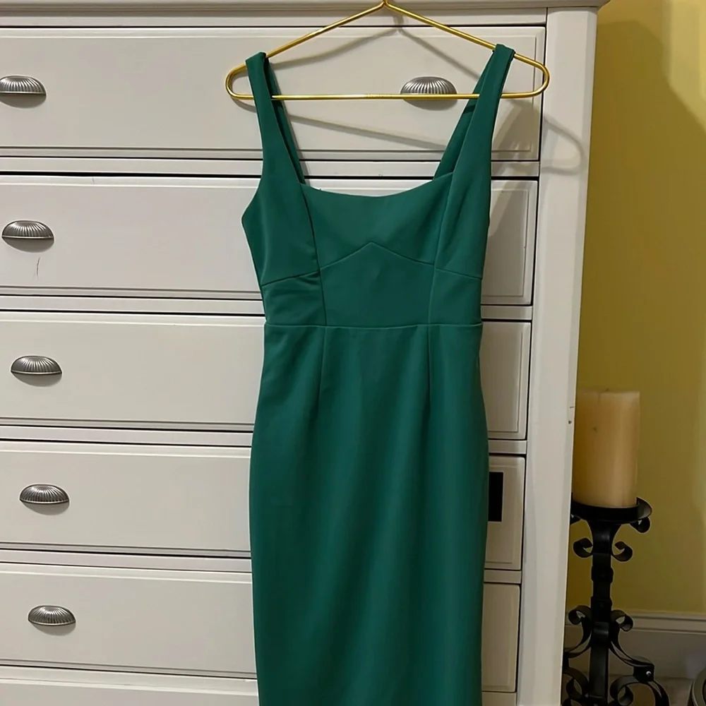 Lulus Women's Vibrant Allure Kelly Green Fitted Midi Dress Size XS NWT wedding - Picture 2 of 14